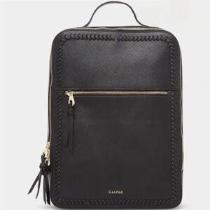 CALPAK Kaya Laptop Backpack in Black and Gold Accents